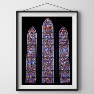 Church Stained Glass Windows–Printable Photography, Digital Download, Gothic Church Wall Art, Gothic Architecture Print, Sacred Space Decor