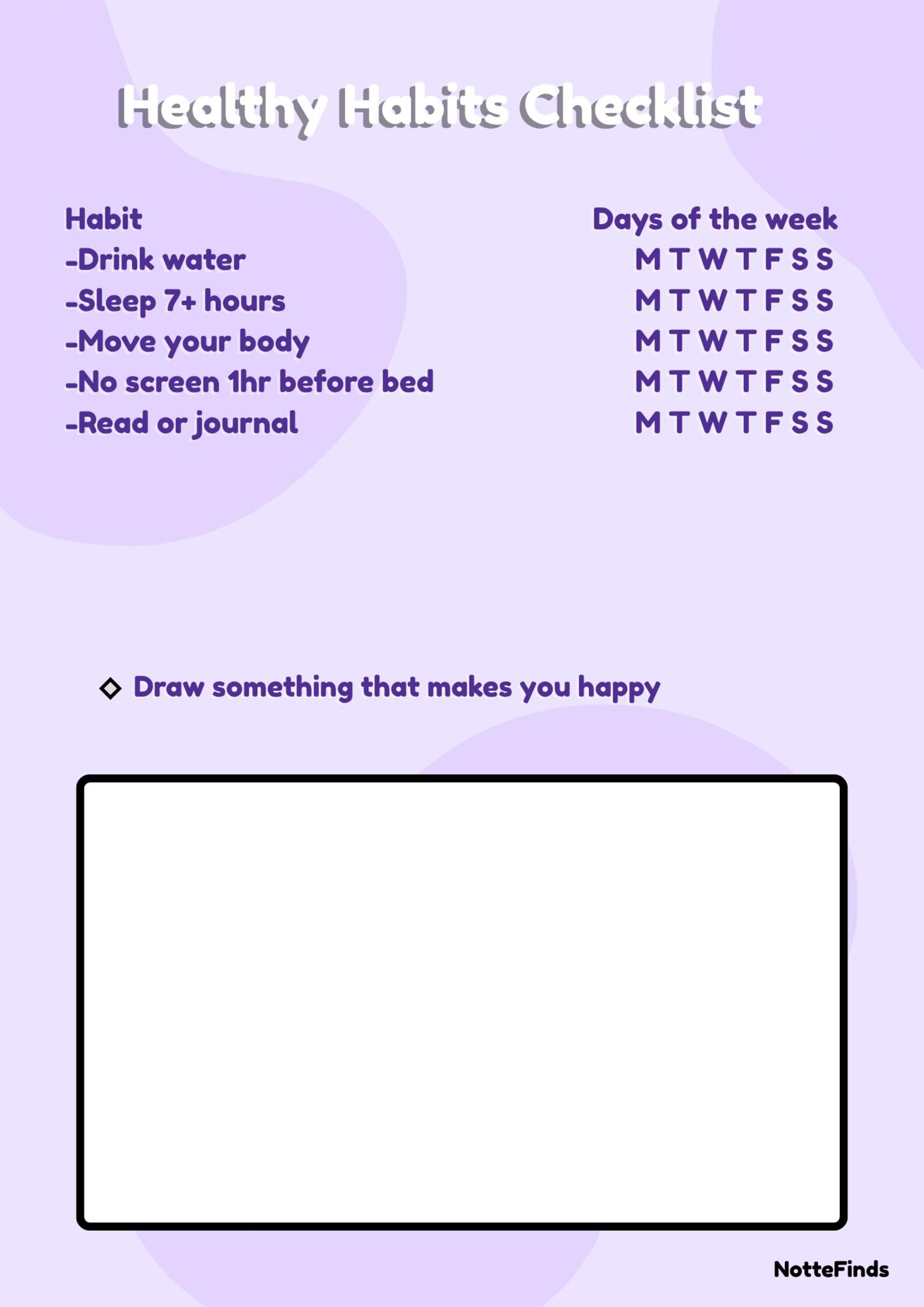 Purple Self-care Planner Bundle Printable PDF | Daily Planner, Mood ...