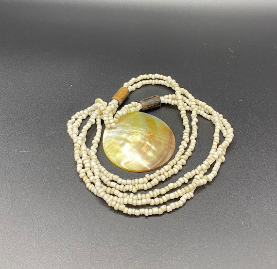 ハンドメイドパールシェルネックレス | 18インチ ボヘミアンビーチ 