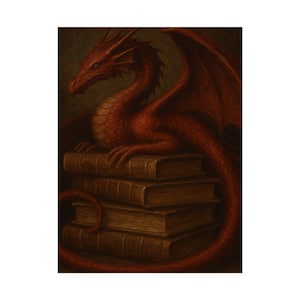 Fantasy Dragon Wall Art Poster, Magical Decor for Book Lovers, Gift for Fantasy Fans, Dragon Artwork, Home Decor