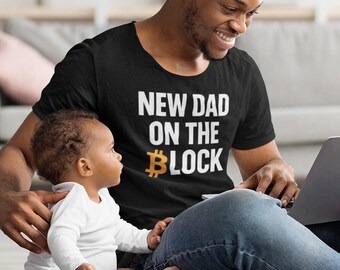 Crypto Bitcoin T-Shirt Gift New Dad On the Block