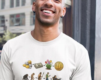 Bitcoin Tshirt Funny Crypto Evolution of Currency