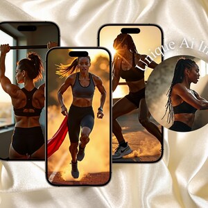 Strong black woman lifting weights in minimal gym, empowering workout stock photo.