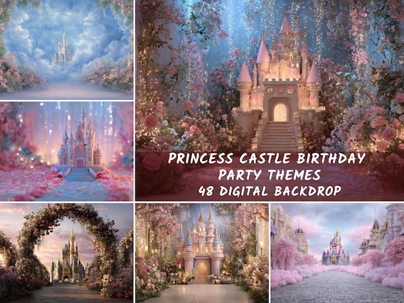 Princess Castle Fairytale Backdrop | Enchanted Digital Background for Maternity, Kids, Portrait & Fantasy Photoshoots