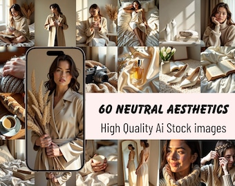 Neutraal esthetiek Stockfoto's | Minimale lifestyle-brandingafbeeldingen voor coaches, makers, bloggers en Instagram | Rustige visuele inhoud