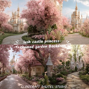 Printable backdrop for princess-themed social media content.