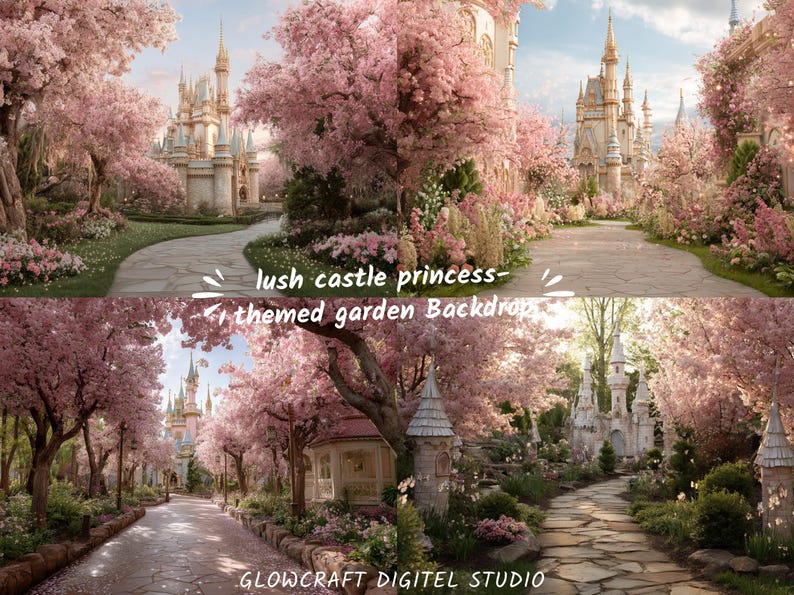 Printable backdrop for princess-themed social media content.