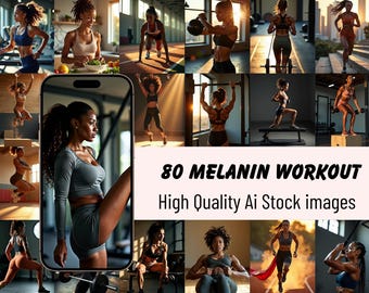 Melanin Woman Fitness And Wellness Stock Photos | Black Female Health, Gym, and Self-Care Images | Active Lifestyle & Workout Photography