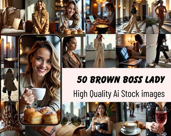 Fotos de Boss Lady com Estética Marrom | Imagens de Branding de Estilo de Vida Neutro para Coaches, Empreendedores, Criadores de Conteúdo e Mídias Sociais