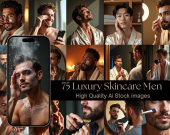 75 Luxury Skincare Rituals for Men Stock Images | High-End Grooming, Masculine Spa Aesthetic | Male Wellness Branding Photos