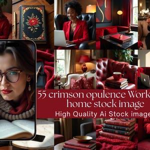 55 Red Aesthetic Stock Photos | Bold Modern Branding Images for Instagram, Websites & Digital Marketing | Social Media Content Bundle