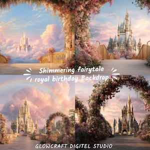Magical portrait backdrop for kids' princess photoshoots.