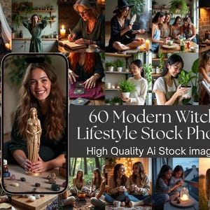 60 Witchy Lifestyle Stock Images | Spiritual Branding Photos for Mystics, Healers, Tarot, Herbalists & Moon Magic Marketing Content