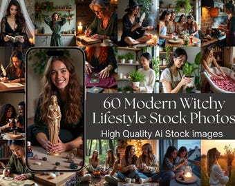 60 Witchy Lifestyle Stock Images | Spiritual Branding Photos for Mystics, Healers, Tarot, Herbalists & Moon Magic Marketing Content