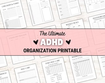 Afdrukbaar ADHD-planner: planner resetten overweldigen direct digitaal downloaden