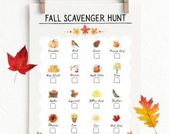 Afdrukbare herfstspeurtocht: directe digitale download thuisschoolactiviteiten voor peuters en kleuters