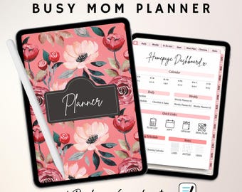 All in One Planner 2026 Digital Planner for Busy Mom: iPad Goodnotes Instant Download Yearly Monthly Week Hyperlinked Digital Life Planner