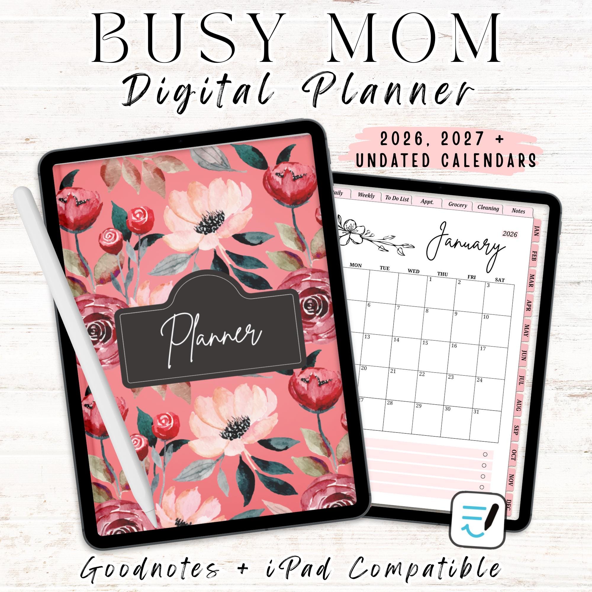 Busy Mom Digital Planner for iPad and Goodnotes: Mom Life Planner for ...