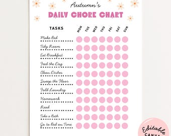 Editable Teen Chore Chart Printable Daily Teen Chore List Weekly Kids Chore Chart Cleaning Schedule Home Maintenance Checklist