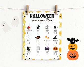 Caça ao Tesouro de Halloween para Crianças - Jogo Imprimível - Atividade para Festa de Halloween - Caça aos Doces ou Travessuras - Download Instantâneo em PDF - Jogo Divertido para Toda a Família