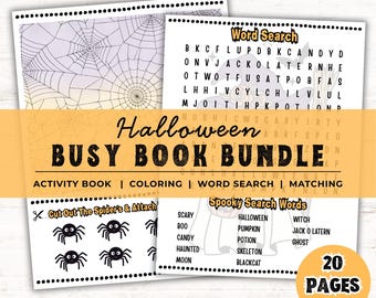 Halloween Coloring Book Printable Digital Download Busy Book for Kindergarten and Preschool Curriculum Cute Ghost
