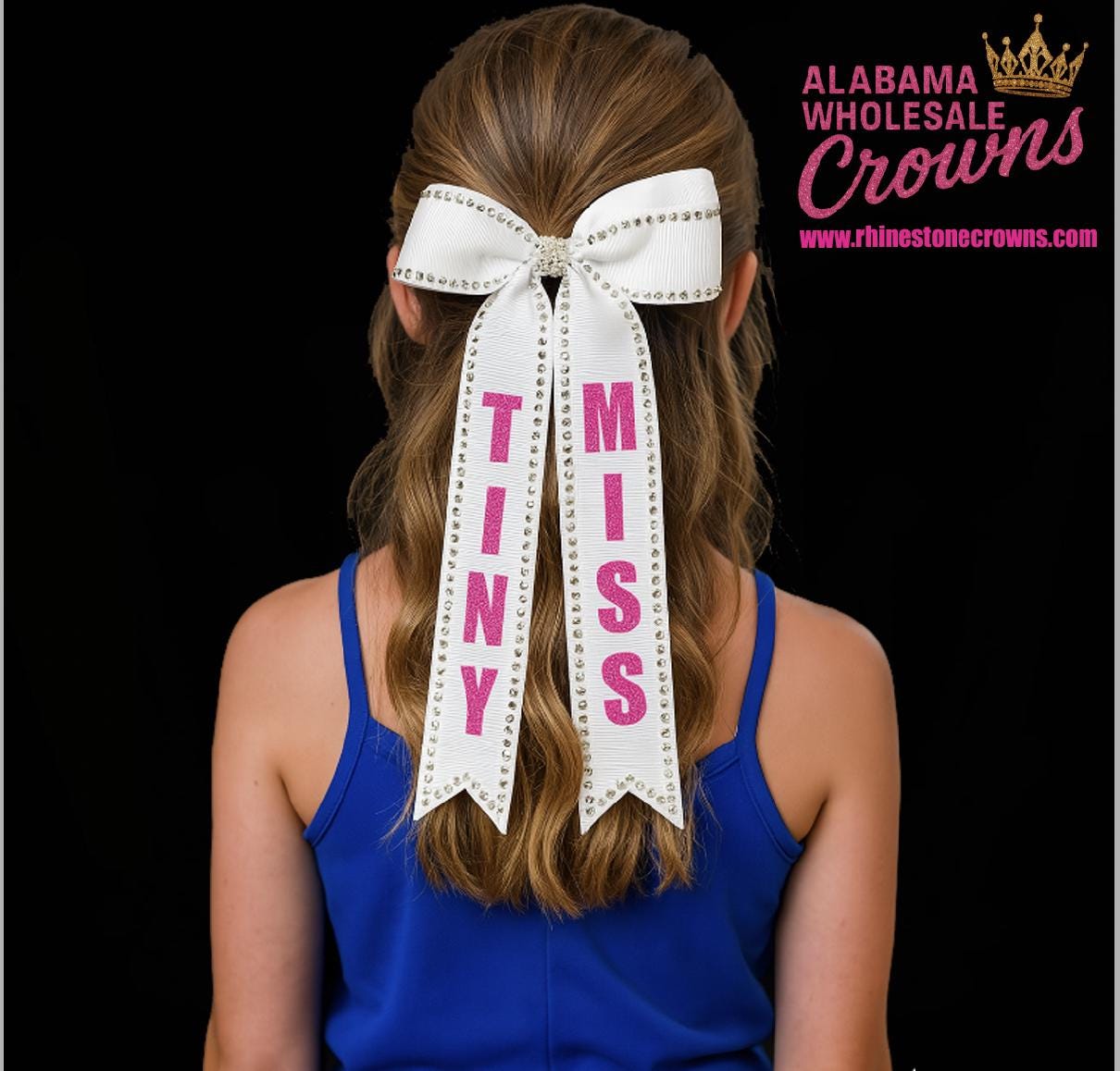 Custom glitter vinyl rhinestone hair bow