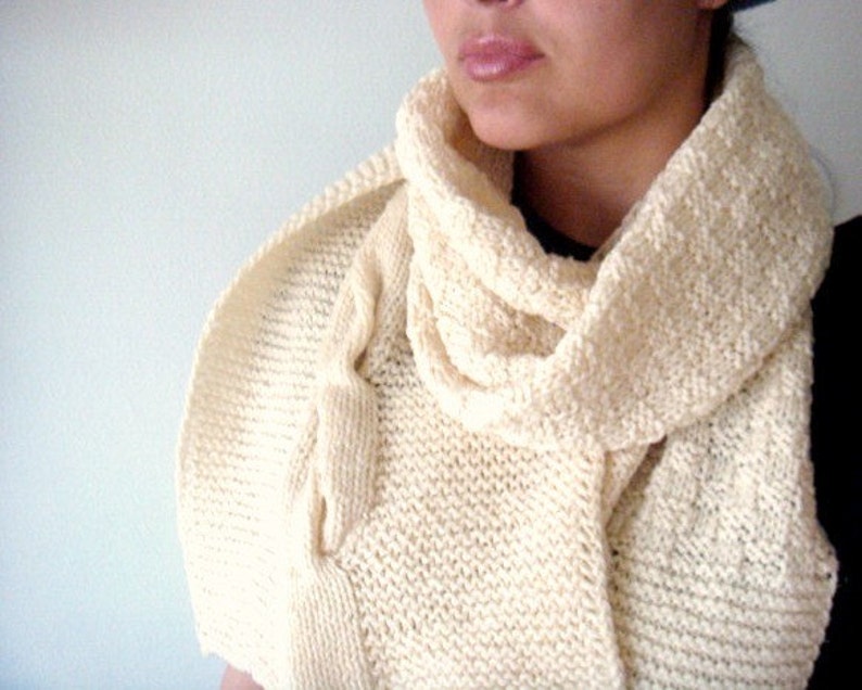 PATTERN Knit Scarf Unisex Cabled Scarf Pattern Knitted Winter Scarf, 28 image 3