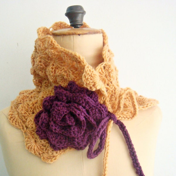 Cache-cou au crochet, motif foulard, motif crocheté, 23