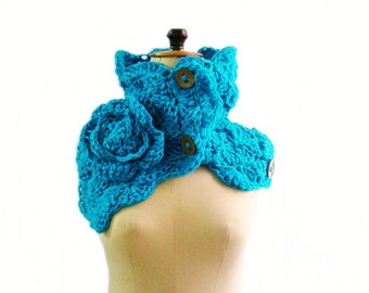 CROCHET PATTERN Button Up Chunky Cowl, Crochet Scarf Pattern, 219