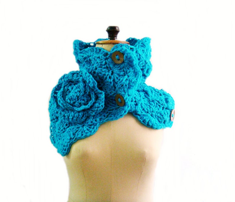 CROCHET PATTERN Button Up Chunky Cowl, Crochet Scarf Pattern, 219 画像 1