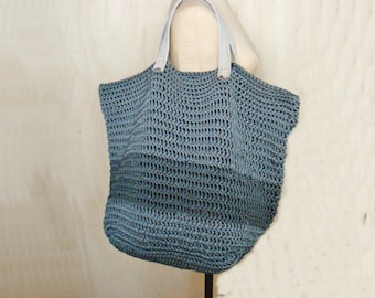 Große Henkeltasche Häkelanleitung Oversized Bag Pattern mit Lederhenkeln