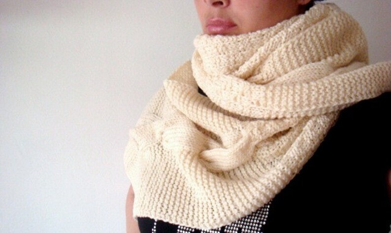 PATTERN Knit Scarf Unisex Cabled Scarf Pattern Knitted Winter Scarf, 28 image 1