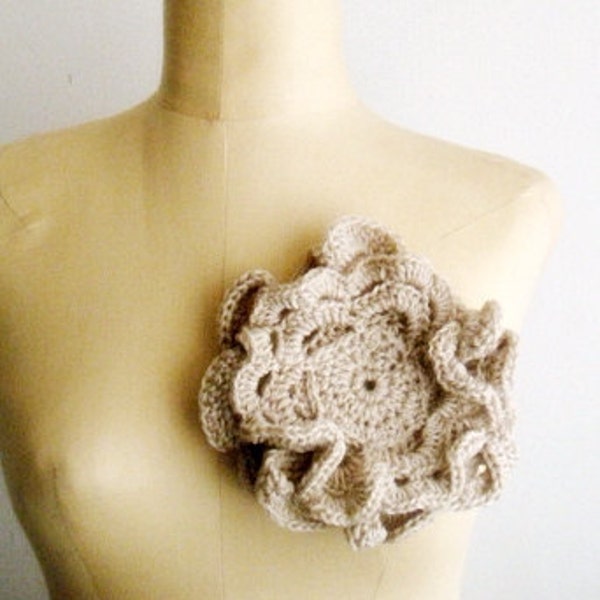 Crochet PATTERN Large Flower Brooch Romantic Floral Pin Crochet Flower Corsage Pattern, 7