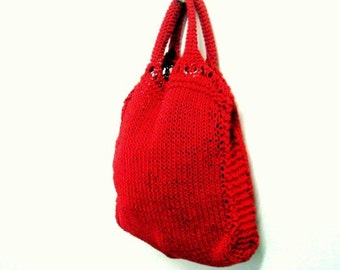 Knit Tote Pattern Grocery Shopping Bag Knitting Pattern