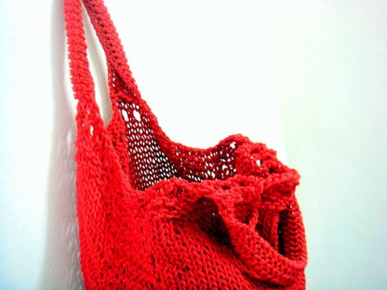 Knit Tote Pattern Grocery Shopping Bag Knitting Pattern Etsy