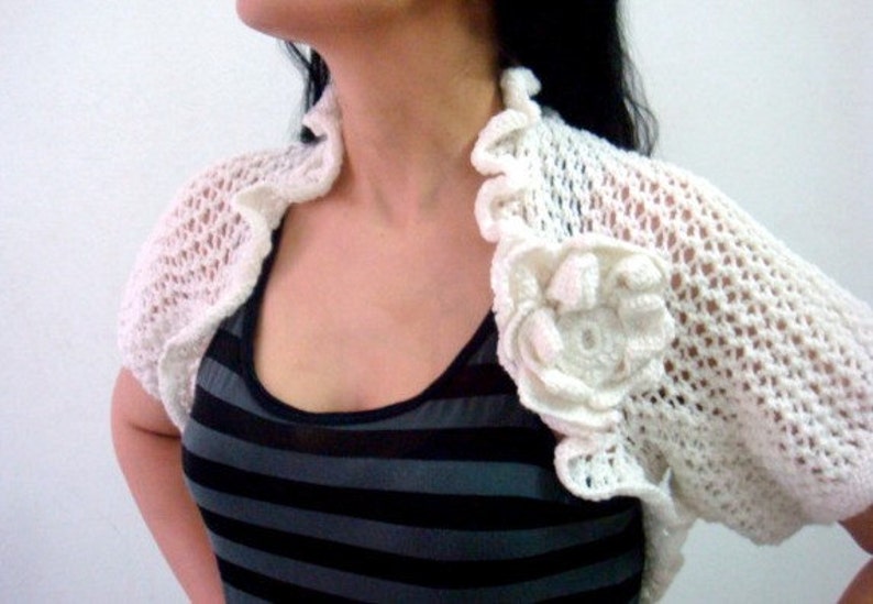 Knitting PATTERN Shrug Knit Wedding Bridal Bolero, 29 image 2