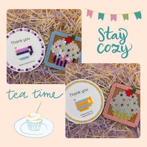 Cupcake Coaster – Handmade Bead Coaster for Sweet Gifts | Cozy Tea Time Collection