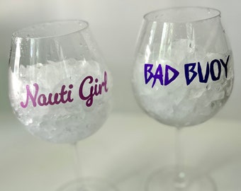 Marcadores de bebidas náuticos – Adhesivos reutilizables para vasos, temática náutica (Juego de 8)