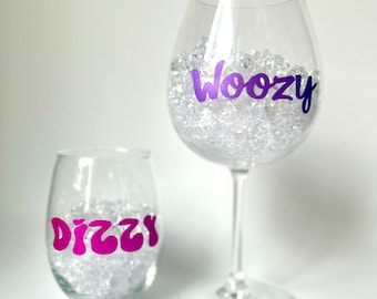 Glass Clings - Clingy Thingies -  reusable drink markers - dizzy, hammered, sloshed