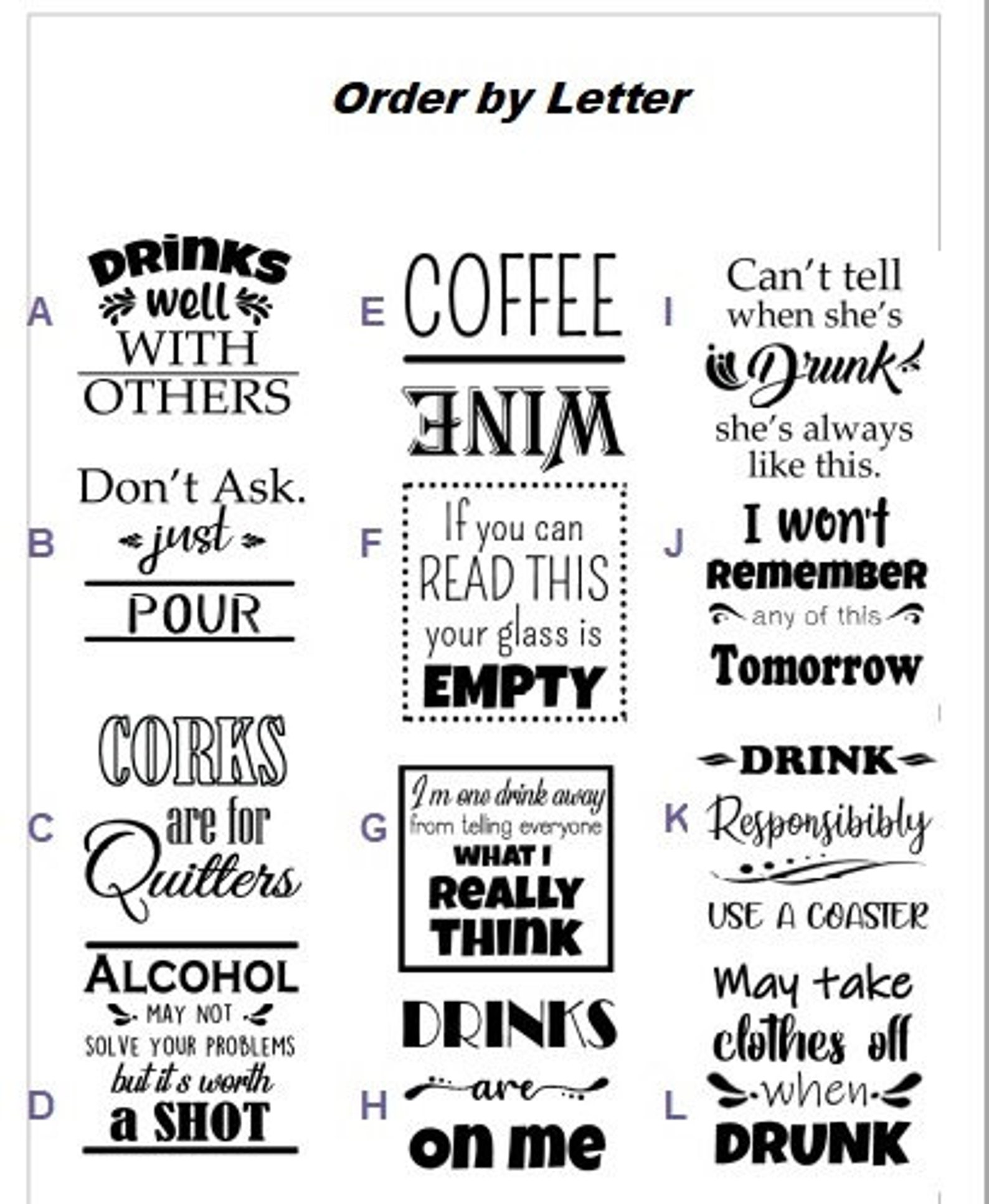 Funny Drink Coasters Tile Coasters for Happy Hour Cocktail Etsy