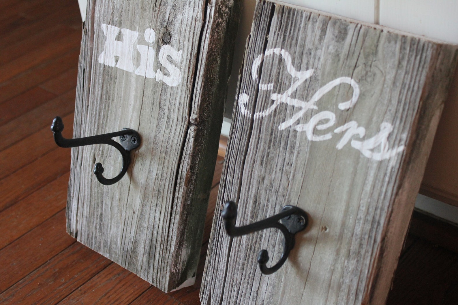 Rustic Towel Hooks His & Hers Reclaimed Barn Wood Etsy