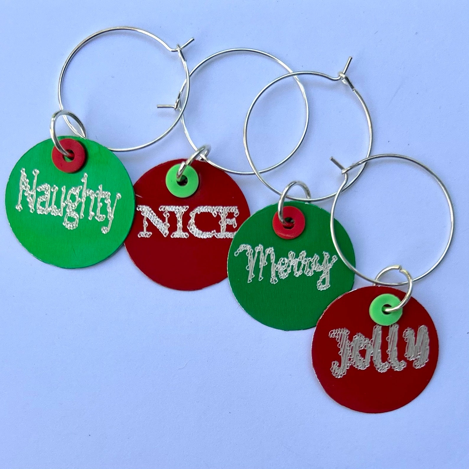 Christmas Wine Glass Charms Funny Wine Glass Markers Metal Etsy