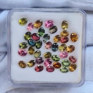 4X3 MM Multi Tourmaline Faceted Stone 100 Pieces Oval Shape Tourmaline Cut Stone Good Quality Tourmaline Gemstone For Jewelry
