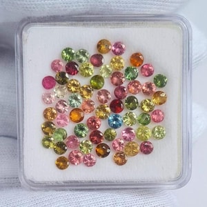 3 MM Multi Tourmaline Faceted Stone 100 Pieces Round Shape Tourmaline Cut Stone Good Quality Tourmaline Gemstone For Jewelry