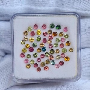 200 Pcs Multi Tourmaline Faceted Stone 2.5 MM Round Shape Tourmaline Cut Stone Good Quality Tourmaline Gemstone For Jewelry
