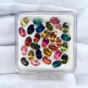 6X4 MM Multi Tourmaline Faceted Stone 100 Pieces Oval Shape Tourmaline Cut Stone Good Quality Tourmaline Gemstone For Jewelry