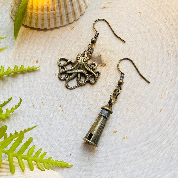 The Kraken and The Lighthouse Earring Set - Inspired by Our Flag Means Death