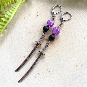 Kaiju No 8 Soshiro Hoshina Katana Earrings: Anime Cosplay Accessories