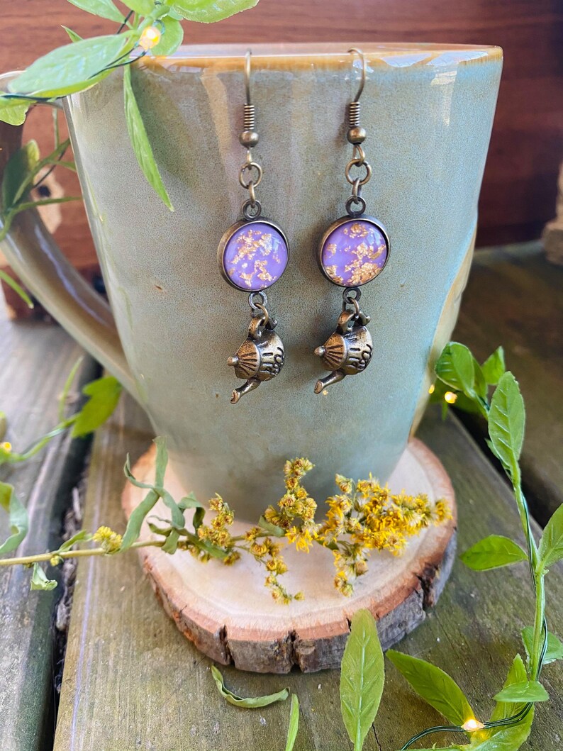 Teapot Cottagecore Bronze Earring Set