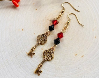 Hazbin Hotel Key Earring Set - Hazbin Hotel Cosplay / Hazbin Hotel Jewelry / Demon Earrings